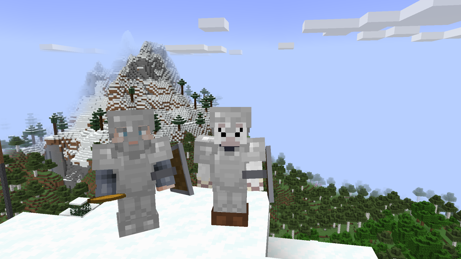 An image of me and my best friend in minecraft