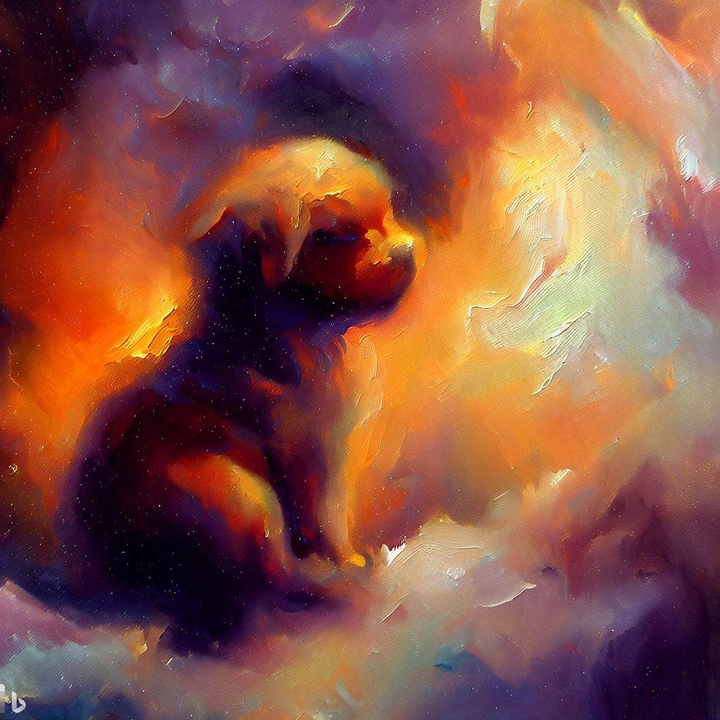 Image of a nebula in the shape of a dog